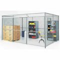 Global Industrial Wire Mesh Partition Security Room 30x20x8 with Roof, 4 Sides w/ Window 180458A